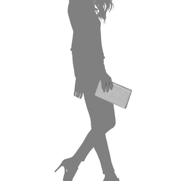 MICHAEL KORS Jet Set Large Crossbody Clutch - Pewter NWT - Picture 10 of 10